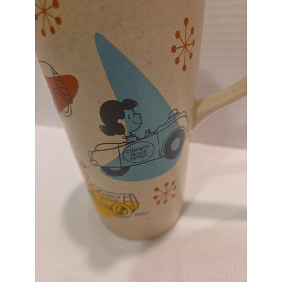 Vintage HALLMARK PEANUTS Charlie Brown Happiness is a Full Tank Coffee Mug 7"EUC - Picture 5 of 13
